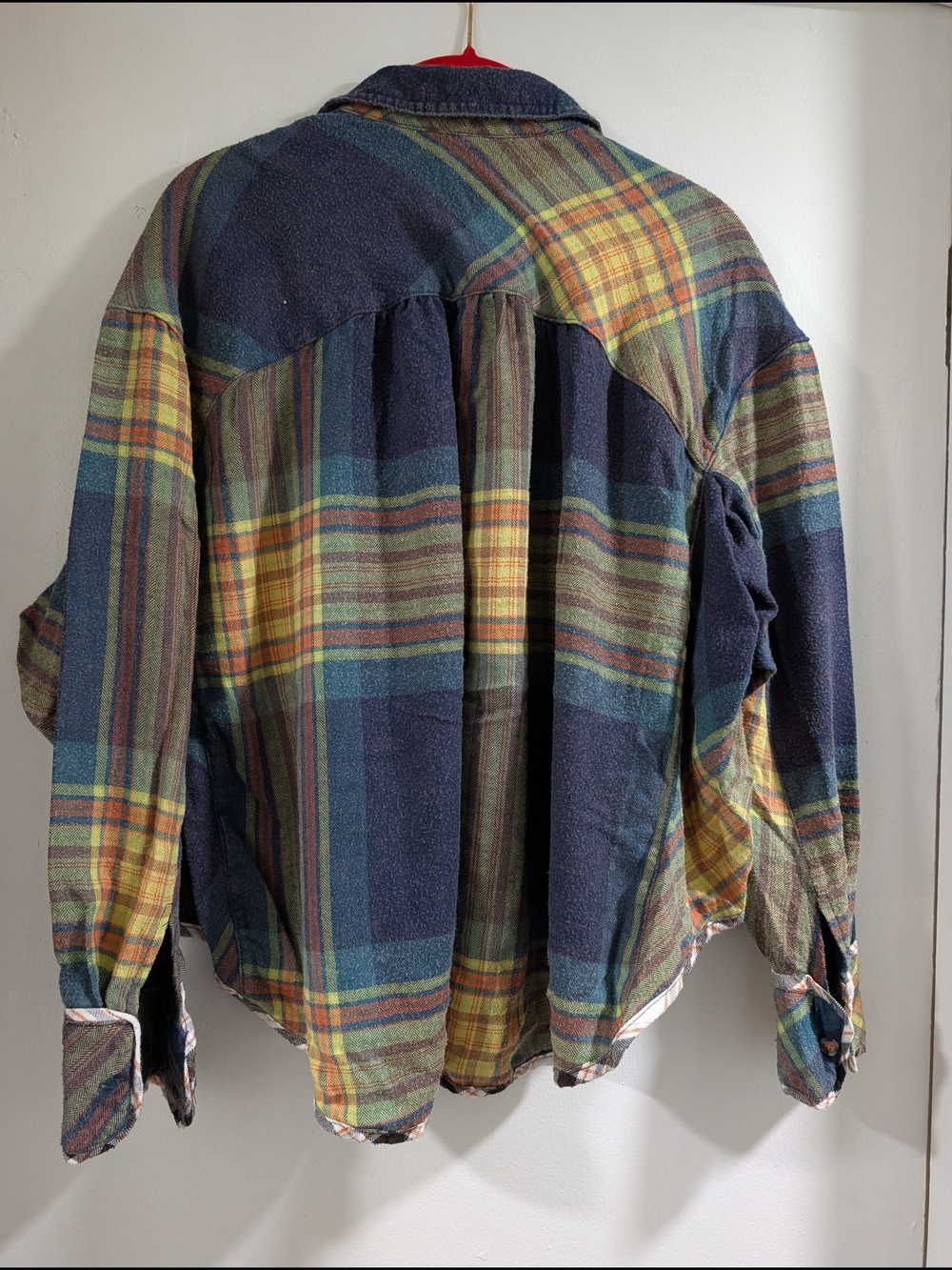 BDG Urban Outfitters Multicolor Plaid Flannel Shirt Jacket - Yellow, Navy, Green - Picture 6 of 10